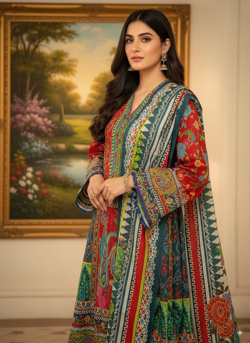 New Exclusive Jomjom A+ Great Suti Three Piece Very new Design 100% Color Guarantee Very comfortable clothes Very Special Dresses 04