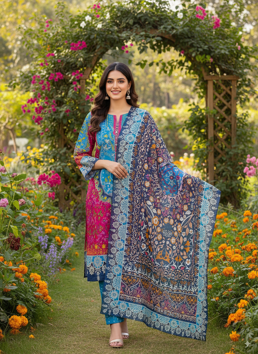New Exclusive Jomjom A+ Great Suti Three Piece Very new Design 100% Color Guarantee Very comfortable clothes Very Special Dresses 11