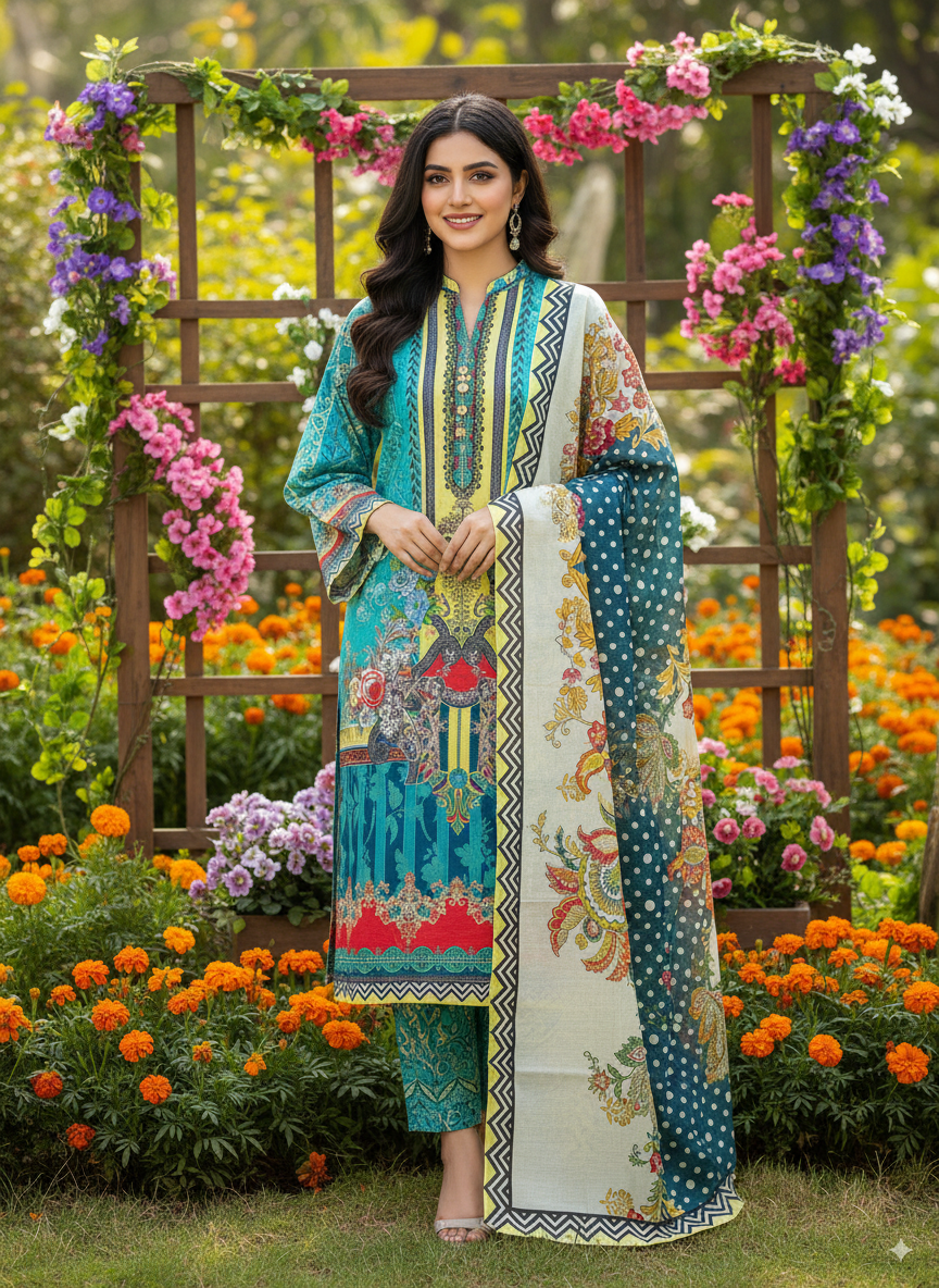 New Exclusive Jomjom A+ Great Suti Three Piece Very new Design 100% Color Guarantee Very comfortable clothes Very Special Dresses 12