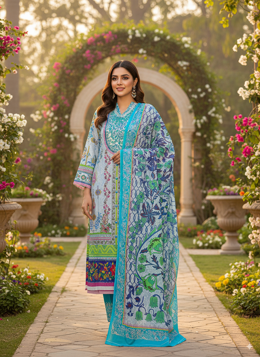 New Exclusive Jomjom A+ Great Suti Three Piece Very new Design 100% Color Guarantee Very comfortable clothes Very Special Dresses 13